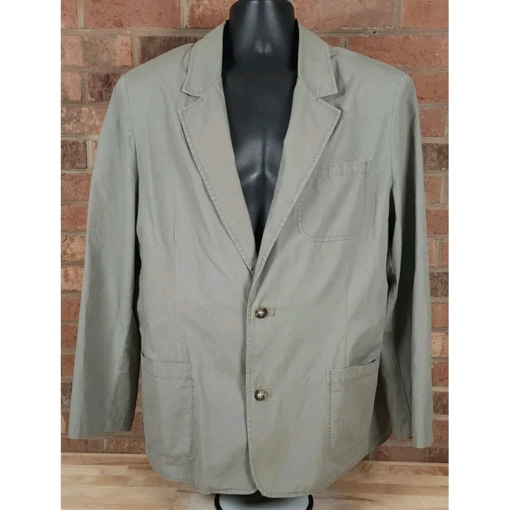 LL Bean Blazer Mens 44 Short Jacket Mesh Lined Sport Coat Vintage‎ Green